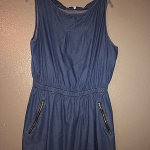 Denim like dress with pockets